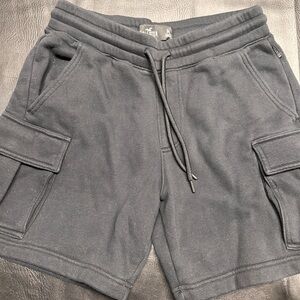 Hollister Black Jersey Fleece Cargo Shorts